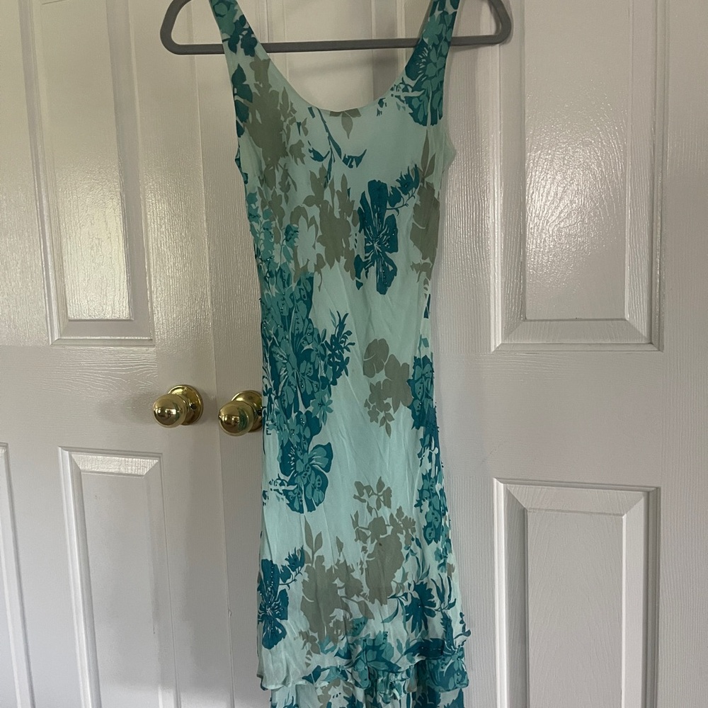 Dressbarn Green and Blue Sheath Midi Dress
